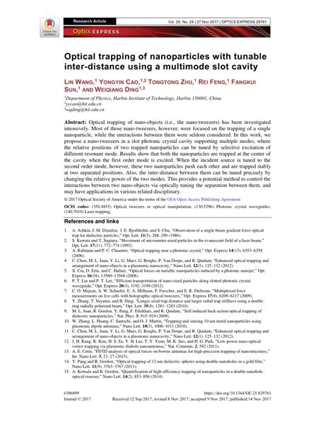 Optical trapping of nanoparticles with tunable inter.